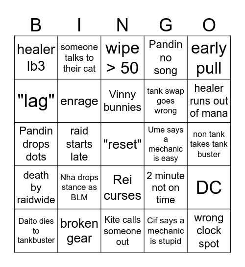 Bwingo owo Bingo Card