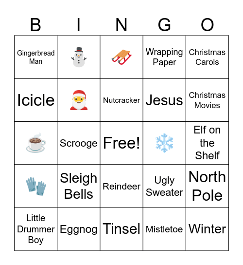 Christmas Bingo Card