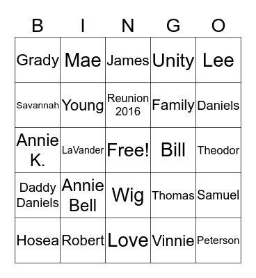 Daniels-Peterson Bingo Card