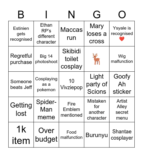 Bogos Bingo Card