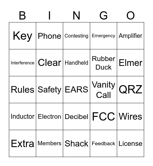 EARS Christmas Dinner Bingo Card