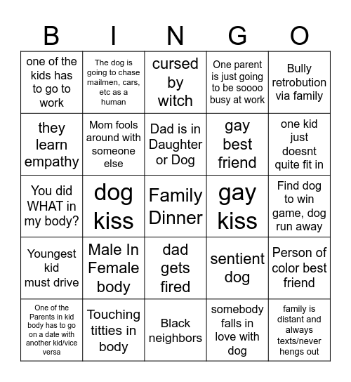 Family Switch Bingo Card