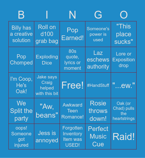 Welcome to Paradise - Genesis Bingo Card