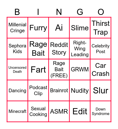 Instagram Reels Bingo 2024 Bingo Card