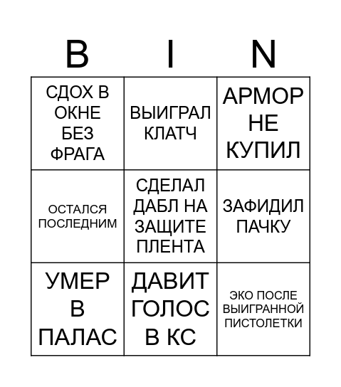 Yabloko64 Bingo Card