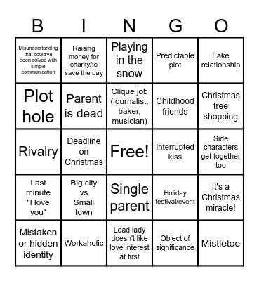 Hallmark Movie Bingo! Bingo Card