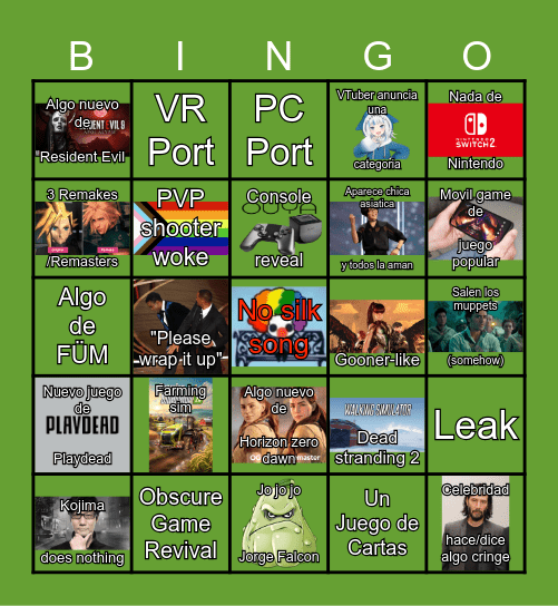 THE GAME AWARDS BINGO Card