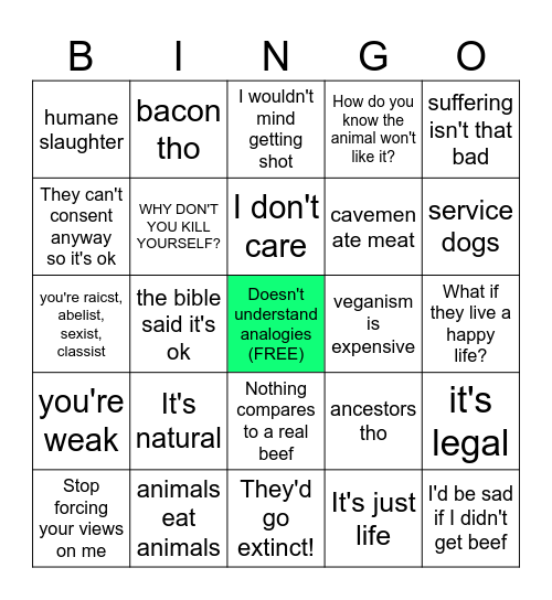 CARNIST Bingo Card