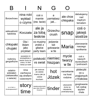 rozmowy niny i mai Bingo Card