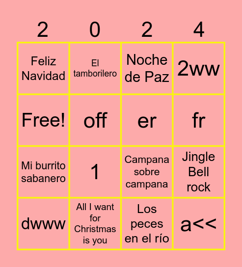 BINGO NADALENC Bingo Card