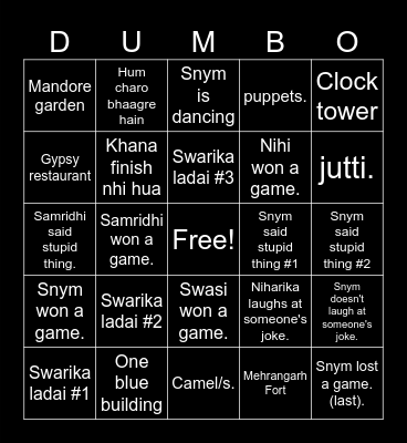 JODHPUR TRIP Bingo Card