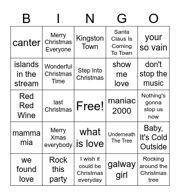 Christmas Bingo Card