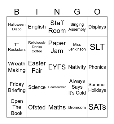 Aston Lodge Bingo Card