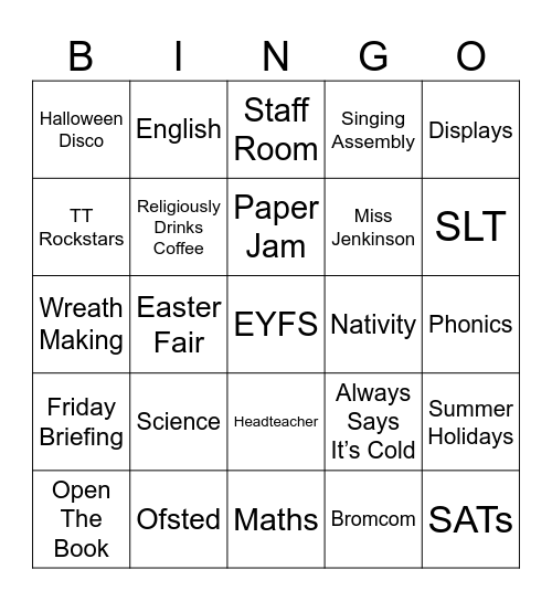 Aston Lodge Bingo Card