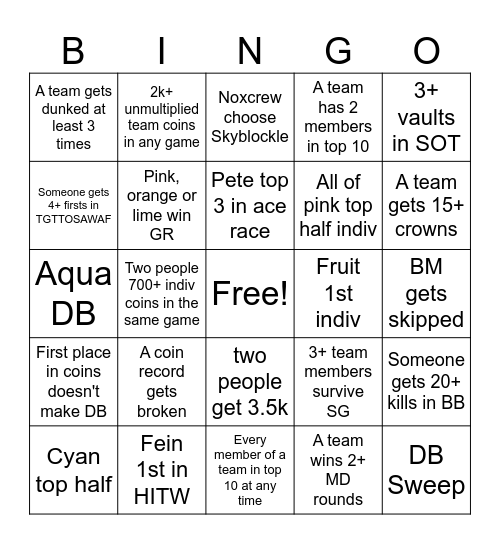 MCCP2 Bingo Card