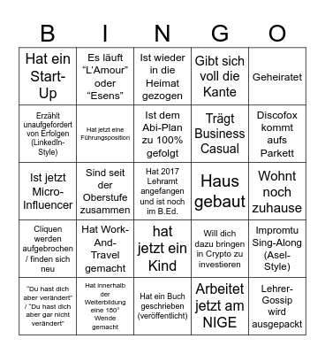 Abi-Treffen 2024 Bingo Card