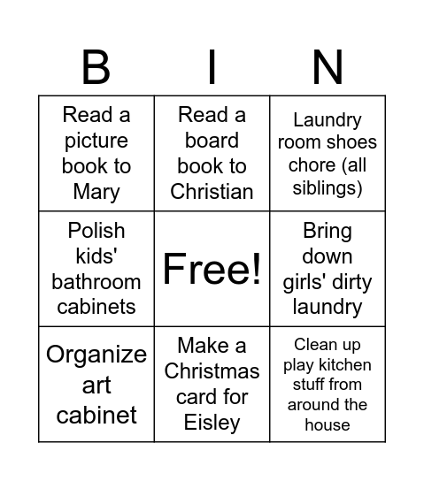 Marta Bingo Card