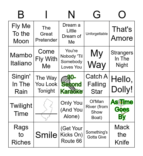 Frank and Friends (Crooner Classics) Bingo Card