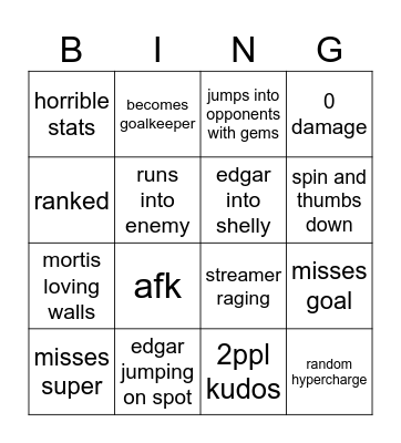 Family guy Bingo Card