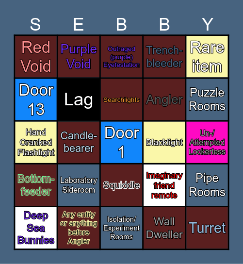 Pressure Bingo Card