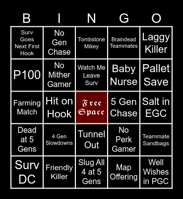 𝕯𝖊𝖆𝖉 𝖇𝖞 𝕭𝖎𝖓𝖌𝖔 Bingo Card