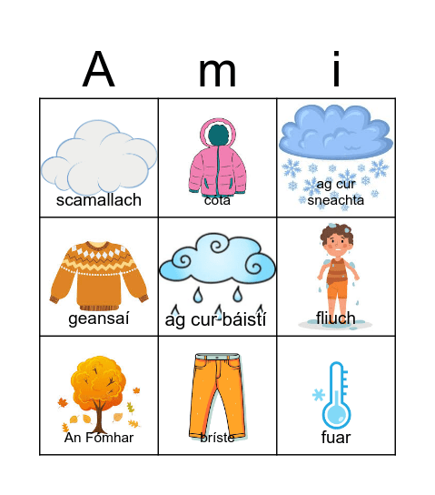 Aimsir Bingo Card