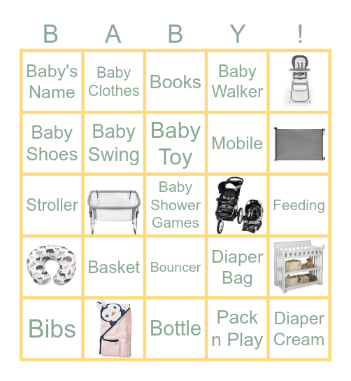 Kushleton Baby Bingo Card