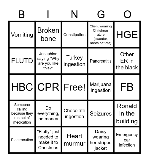 Merry Christmas Bingo Card