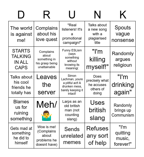 SIMON LACHMAN'S FOOKIN BIBLICAL BREAKDOWN  BINGO Card