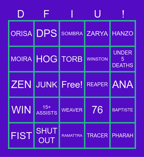 OVERWATCH BULLSHIT 2569 Bingo Card