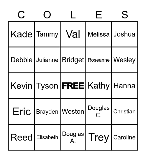 Christmas Bingo Card