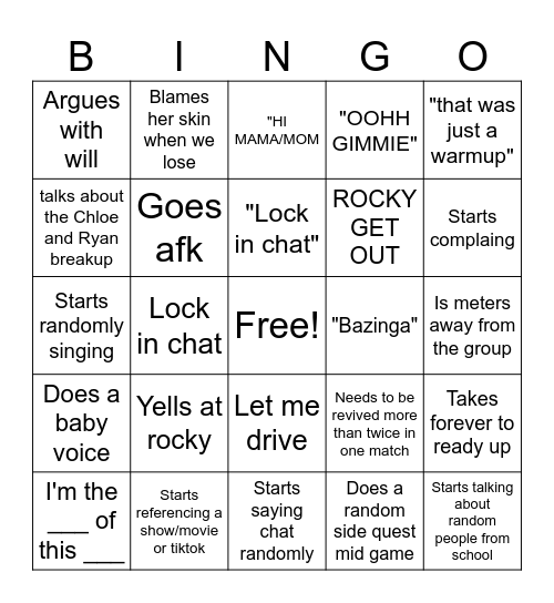 Lenny bingo board Bingo Card