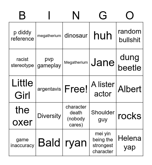 Ark bingus Bingo Card