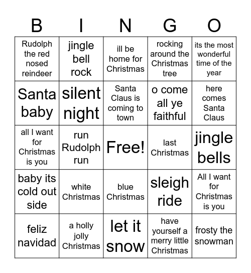 Christmas Bingo Card