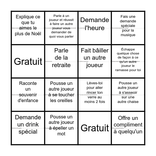 Bingo Challenges Bingo Card