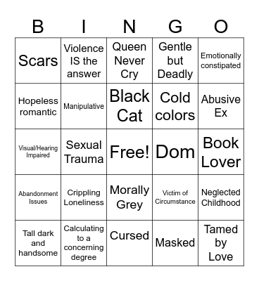 Mal OC Bingo Card
