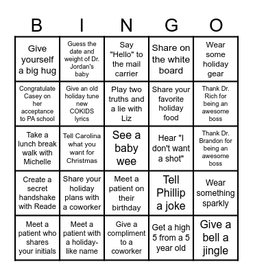 COKIDS Pearl BINGO Card