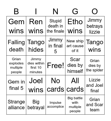 Wild life final Bingo Card