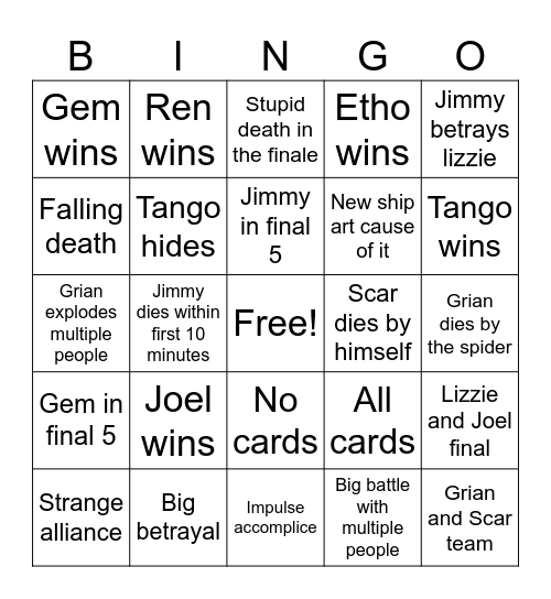 Wild life final Bingo Card