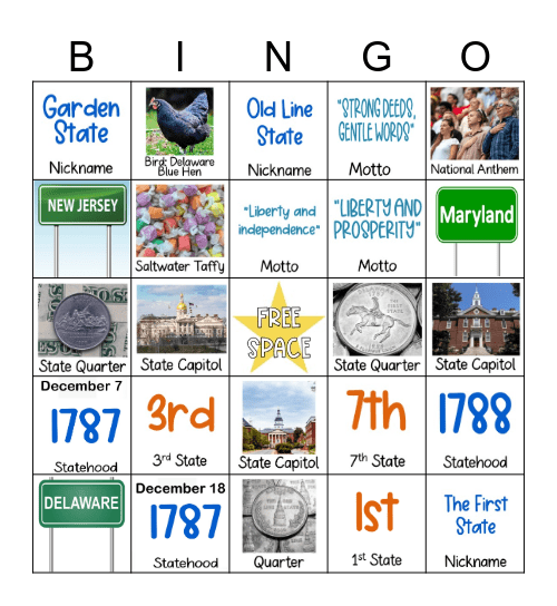 New Jersey ~ Dw Bingo Card