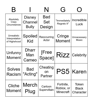 Dharr Man Bingo Card