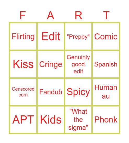 RadioApple Shorts Bingo Card