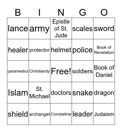 St. Michael BINGO Card