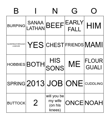 MARTIN & ANNETTE Bingo Card