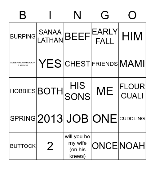 MARTIN & ANNETTE Bingo Card