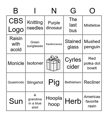 Claymation Christmas Bingo Card