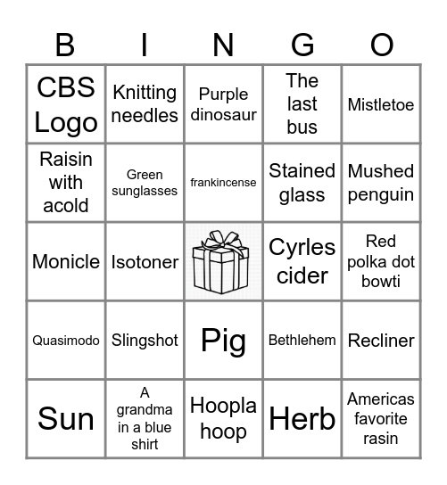 Claymation Christmas Bingo Card