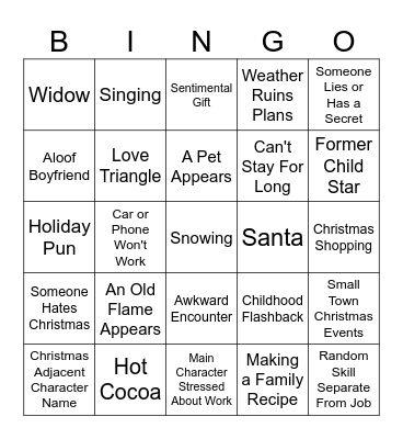 HALLMARK CHRISTMAS TRASH Bingo Card