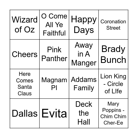 Mixed Bag Bingo Card