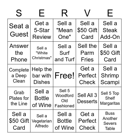 HOULIHAN'S BINGO Card